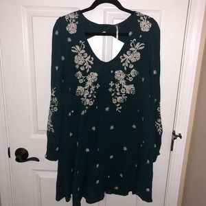 Free People Floral Embroidered Dress